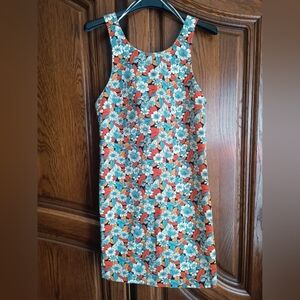 Zara Floral Mini Dress in Teal, Coral & White